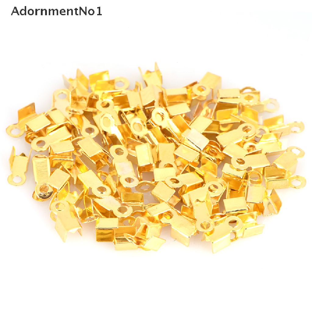 (AdornmentNo1) 100pcs / Set End Cap / Tutup Ujung Tali Kulit Untuk Membuat Perhiasan DIY