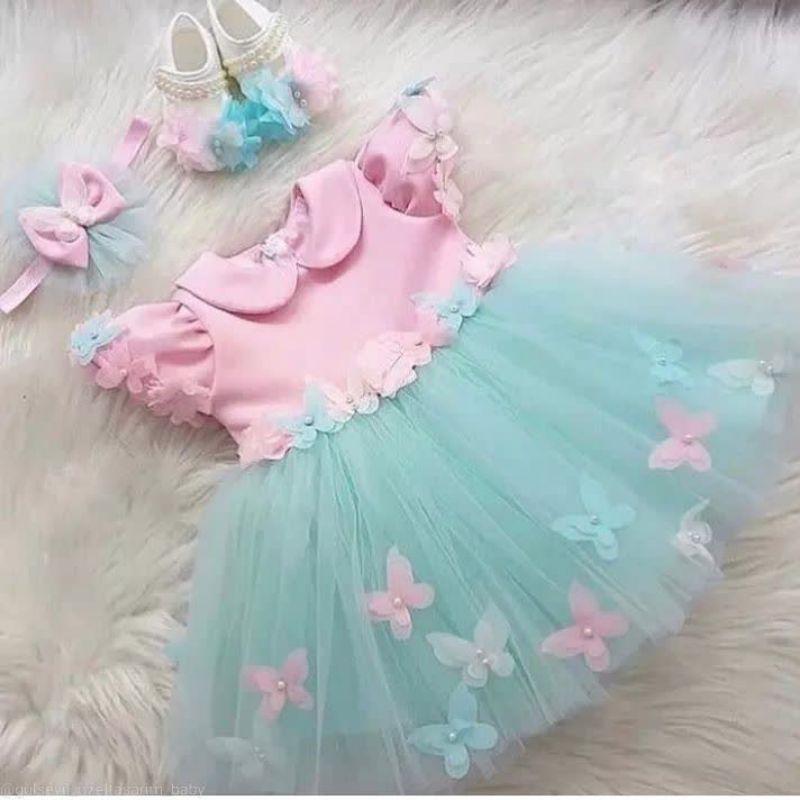 gaun butterflay dress bayi neychan new model