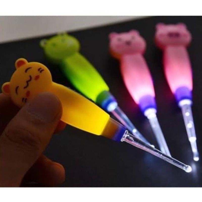 ✿ELYSABETHME✿ korek kuping telinga KARAKTER anak earpick ear pick LED bisa menyala pakai lampu