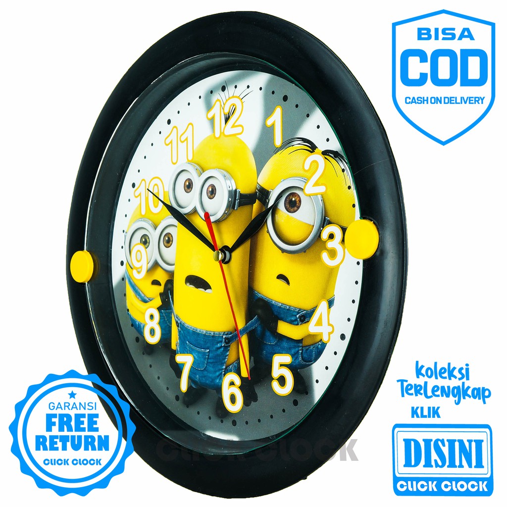 Jam Dinding Karakter Anak Hello Kitty Frozen Unik Wall Clock Bagus Dekorasi Rumah  ESA 726