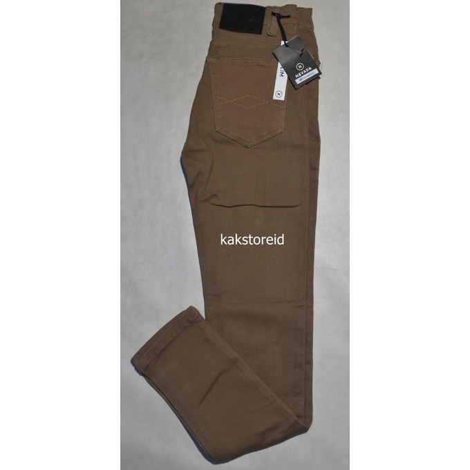 Celana Jeans Panjang Pria Nevada Coklat Slimfit Jns 29 Original Lixiaomei