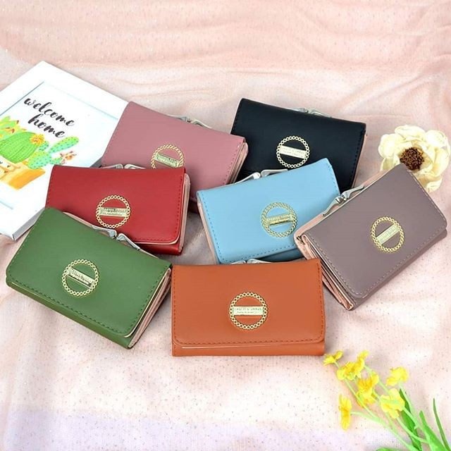 Dompet Lipat Behel Sedang Motif FY Chain Ring Wanita Import 2407-20