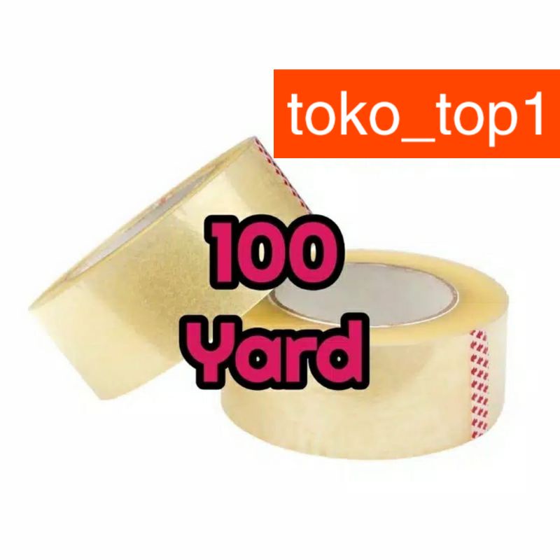 Lakban Bening 100 Yard Isolasi Selotip Clear Tape 45mm Daya Lengket Kuat