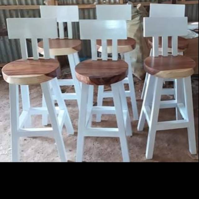 Kursi Bar kayu trembesi