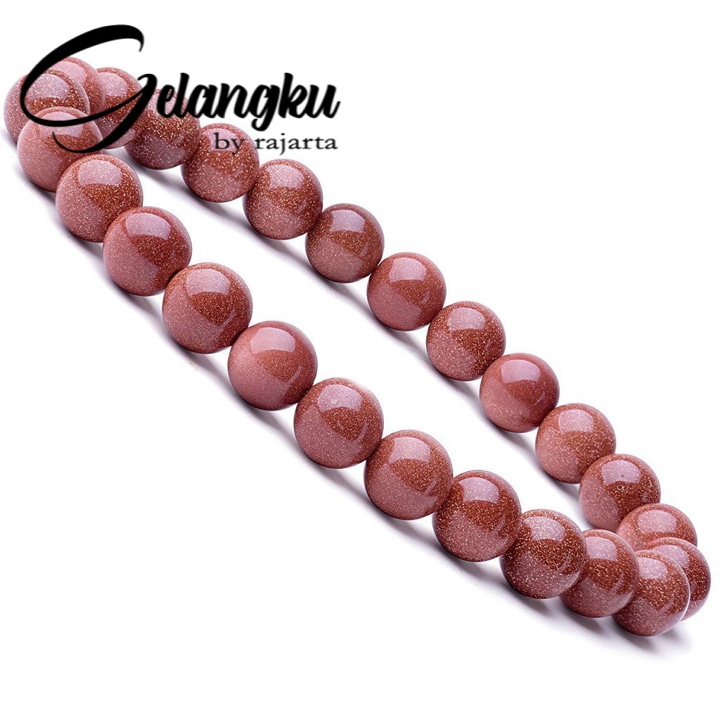 Gelang Batu Natural Gold Sand 4 - 12Mm