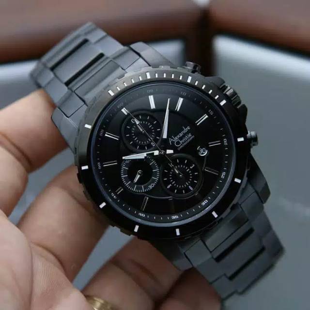 Jam Tangan Pria Alexandre Christie 6141 Original Garansi Resmi 1 Tahun Warna Full Hitam