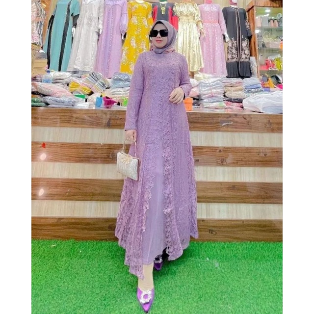NK --> dress kondangan - baju kondangan wanita - baju kondangan wanita kekinian - gamis pesta mewah 