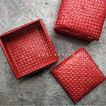 Sokase L 30 x 30 cm Warna/Sokase Bambu/Sokase Box Bambu/Hampers Bambu/Box Bambu/Box Penyimpanan