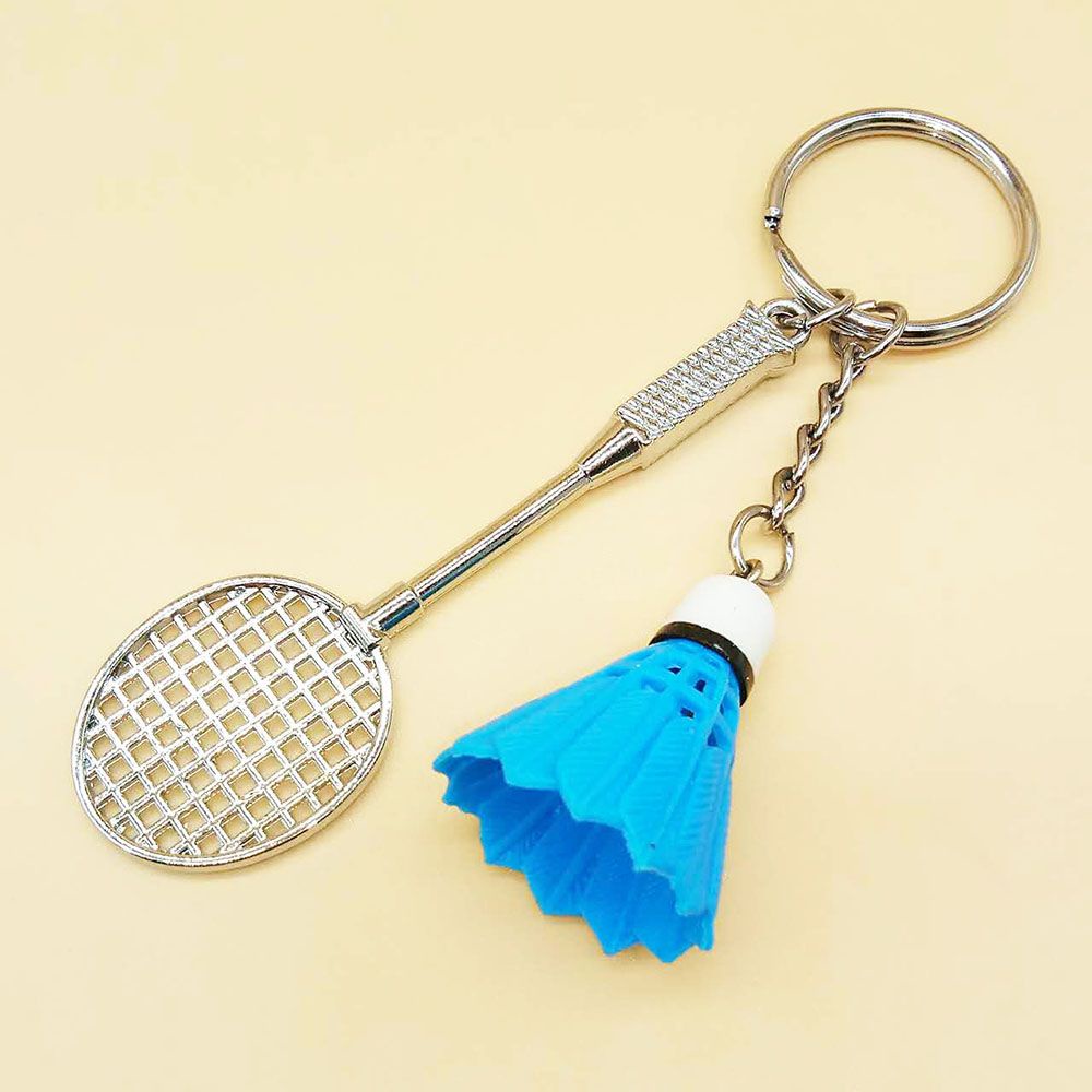 QUINTON Women Men Badminton Pendant Keyring 1PCS Key Holder Badminton Racket Key Chain 3D Cute Mini DIY Fashion Gifts Key Ring Keyfob/Multicolor