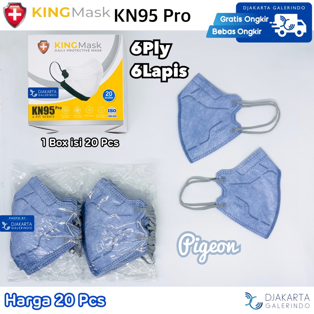 Masker King Mask KN95 Pro 6Ply 6 Lapis Original