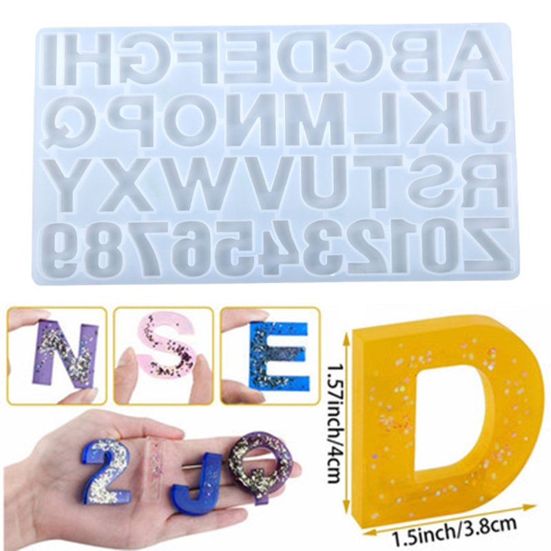 SIY  1 Set DIY Crafts Jewelry Making Tools Crystal Epoxy Resin Mold Alphabet Letters Numbers Pendants Casting Silicone Mould