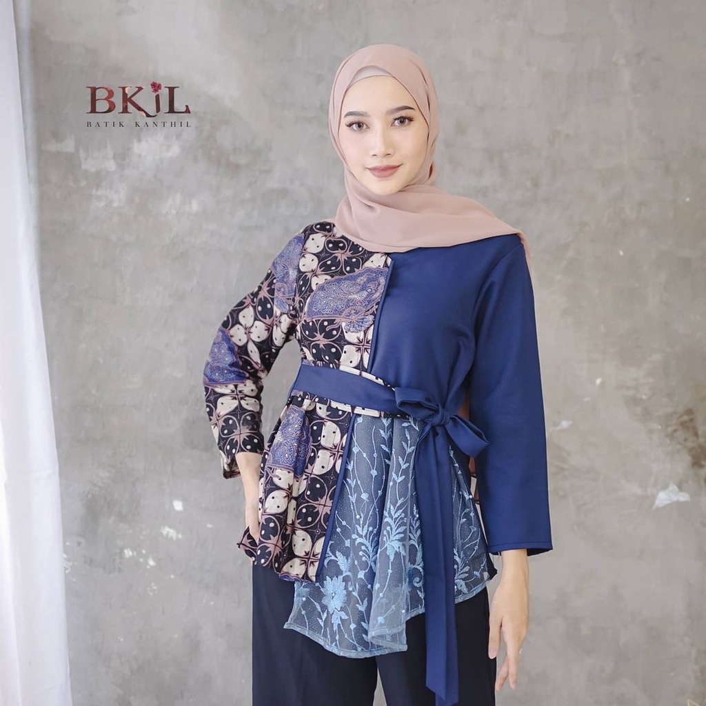 tey-17 Batik wanita ASJ SA HRB026 Kenongo Kemeja Tosca Pendek-6
