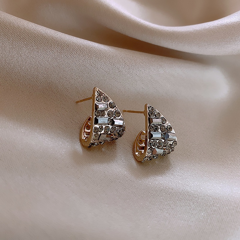 Anting Stud 925 Silver Needle Bentuk Water Drop Gaya Retro Korea