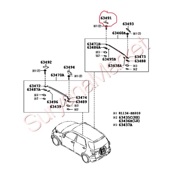 Cover roof rack RUSH DEPAN KANAN