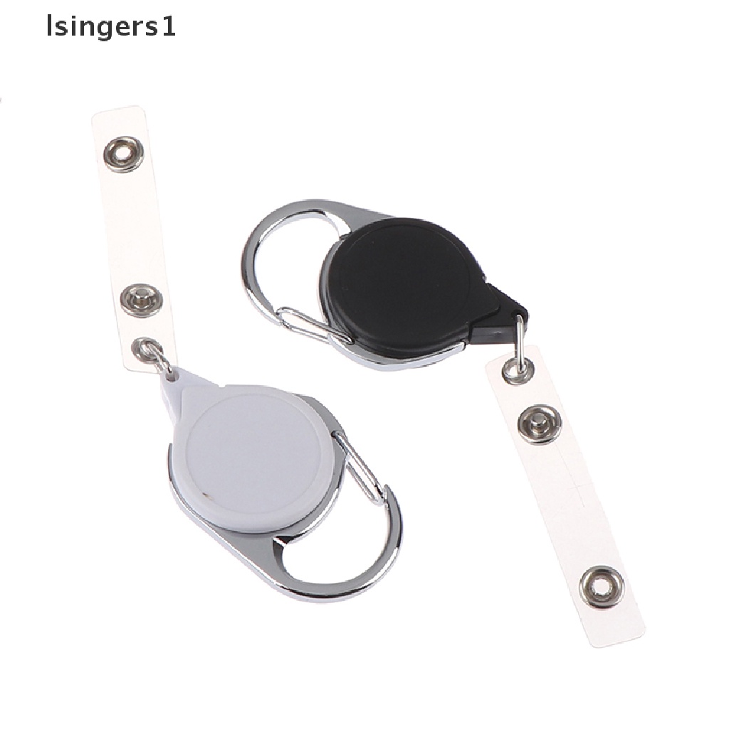 (lsingers1) 1pc Klip Carabiner Holder Kartu ID / Kunci Retractable