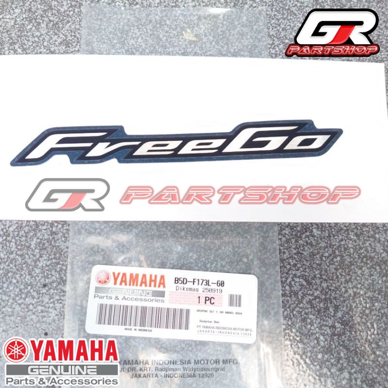 LIST EMBLEM BODY B5D-60 FREEGO BIRU ABU ORIGINAL YAMAHA GRAPHIC STIKER STICKER STRIPING FREGO FREE GO KIRI KANAN ORI YGP