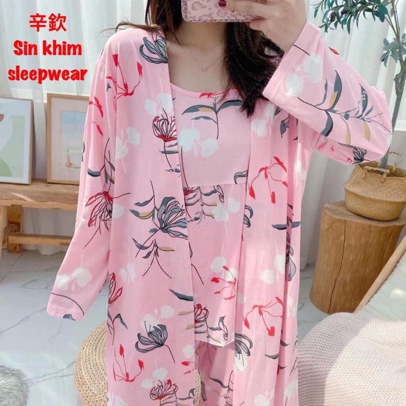 Piyama Kimono 3in1 Baju tidur dewasa kimono 3in1