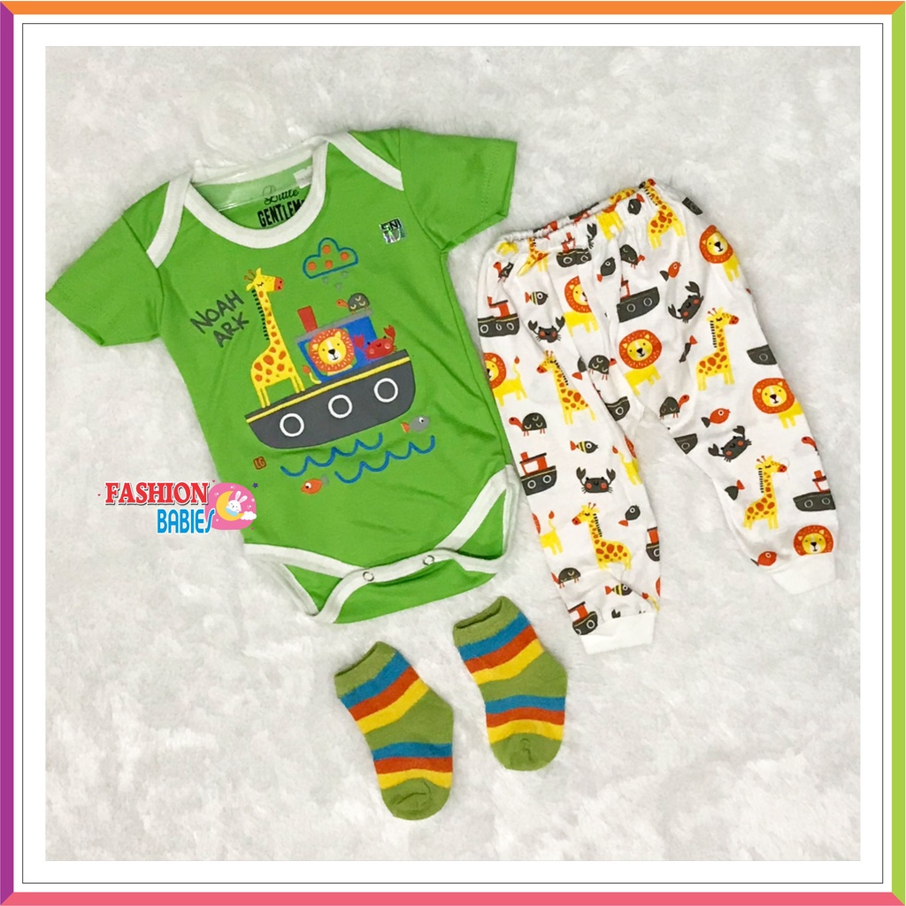 ❤ Fashionbabies ❤ SET JUMPER LEGGING KAOSKAKI 3IN1 / SET NEWBORN / BABY GIFTSET / LITTLE GENTLEMEN