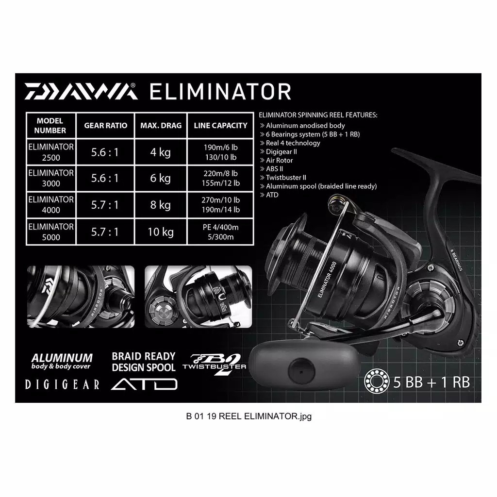 REEL ELIMINATOR 2500,3000,4000,5000 REEL JORAN PANCING MANCING