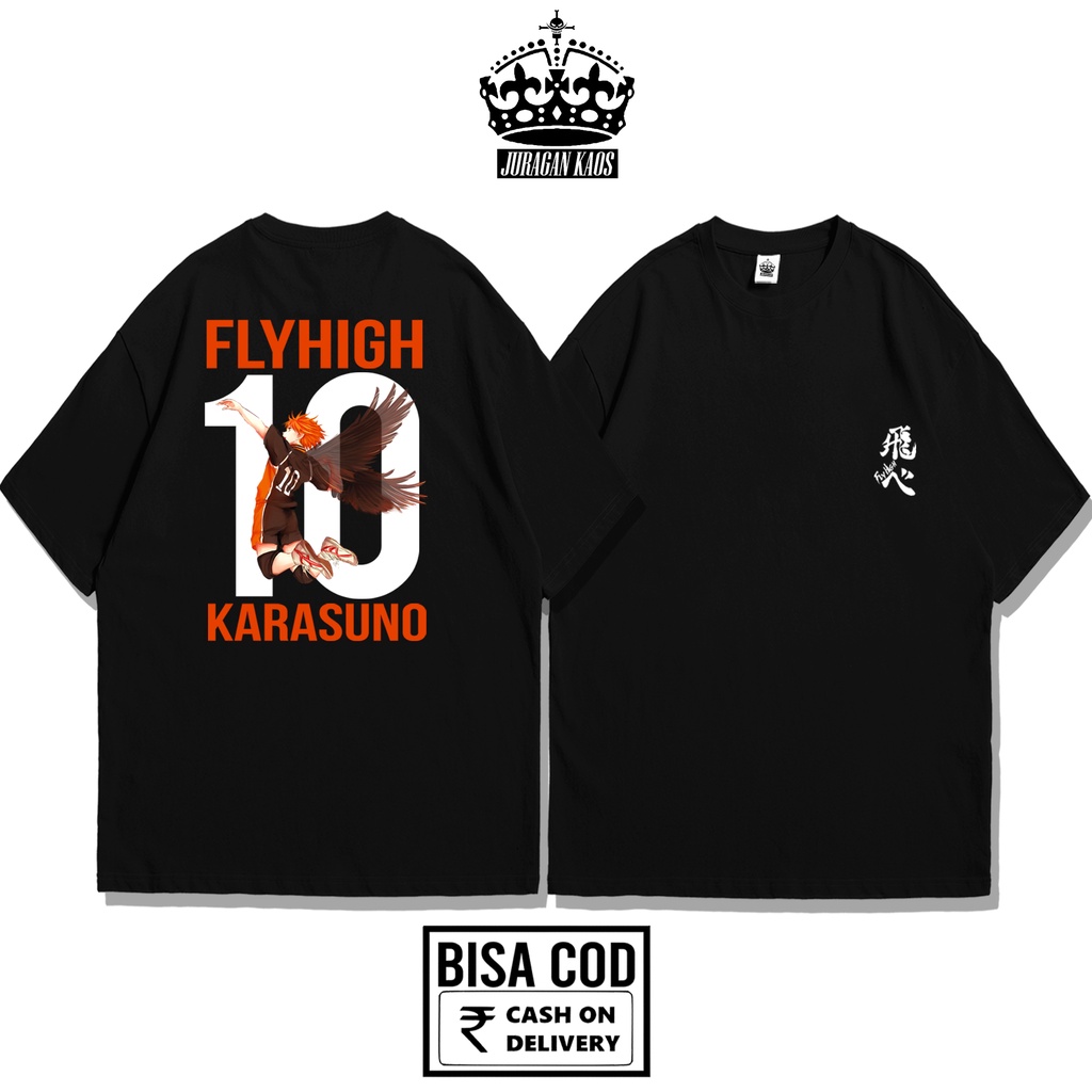 Kaos HAIKYUU KARASUNO FLYHIGH Kaos Anime Haikyuu Original Kaos Distro Jepang Gambar Anime Pria Wanit