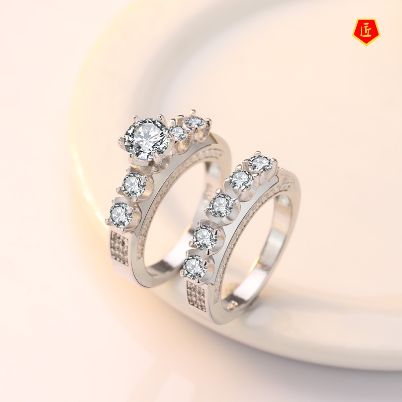 [Ready Stock]Creative Hollow Diamond Ring Set