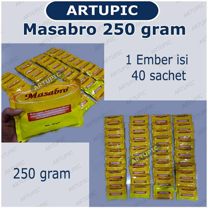 Masabro 250 gram Vitamin Unggas Ayam Penambah Bobot Berat Ayam Broiler Multivitamin Asam Amino Ayam