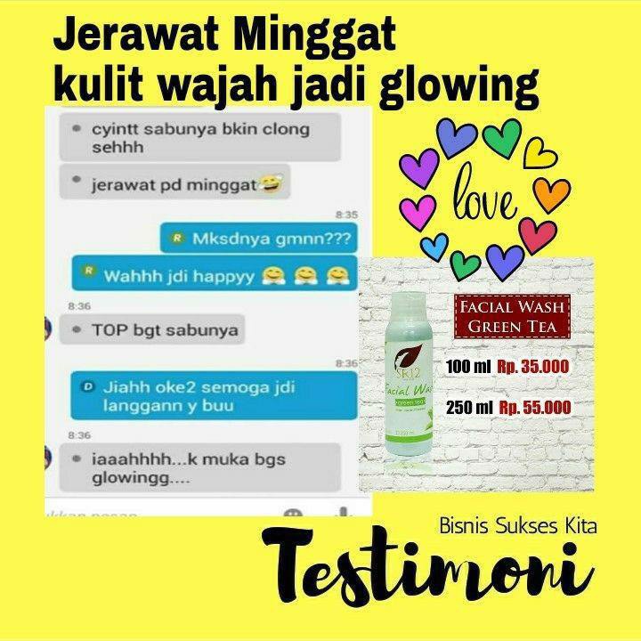 Facial Wash Green Tea SR12 Sabun Cair Sabun Muka Herbal Pembersih Wajah Kulit Berminyak Jerawat