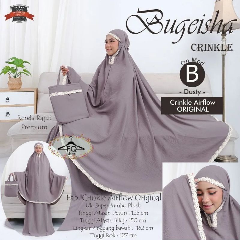 mukena super jumbo murah // mukena jumbo bahan adem // mukena bahan crinkleflow prium // mukena polo
