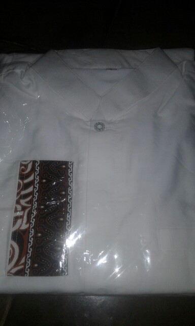 Batik Solo Setelan Sarung Koko Motif Tumpal Putih(free Gift)