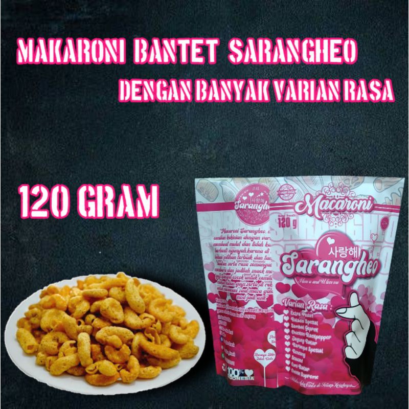 

MAKARONI BANTET PEDAS 120 GRAM / MAKARONI VARIAN RASA / SNACK SARANGHEO KEKINIAN / ADS FOOD