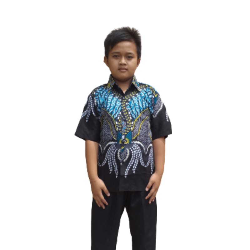 Kemeja Batik Anak / Hem Anak Pendek Laki Laki Motif Ulir 4-11 tahunnn