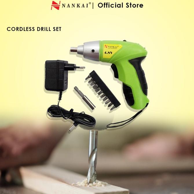 Obeng Tangan Elektrik + Charger / Cordless Screwdriver Nankai