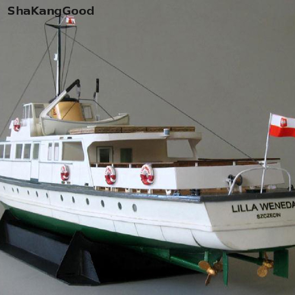 Skid Set Mainan Rakitan Kartu Kertas Model Kapal Ferry 3D DIY Skala 1: 100