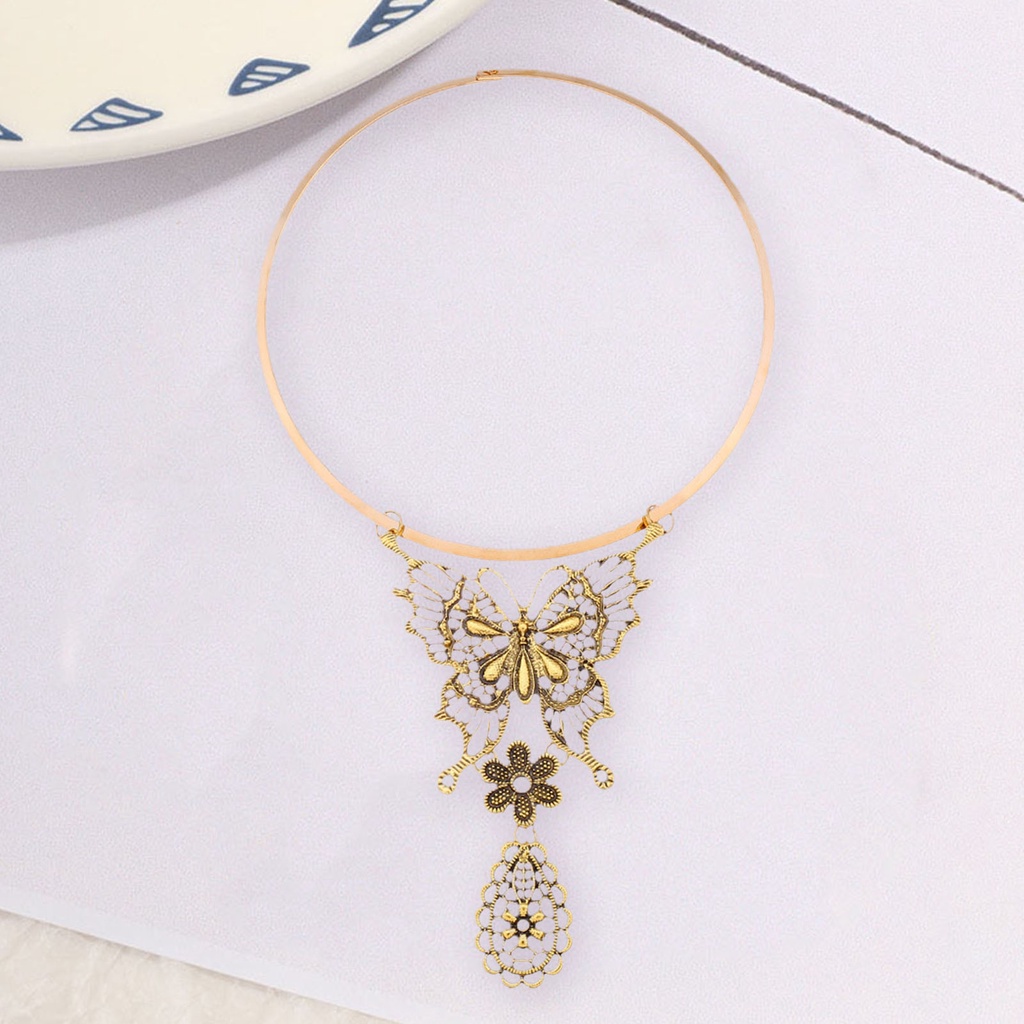 Hu Hu Hu Hu Hu Alat Bantu Pasang Kacamata♡ Kalung Wanita Dengan Liontin Bentuk Kupu-Kupu Model Vintage Untuk Pesta Pernikahan