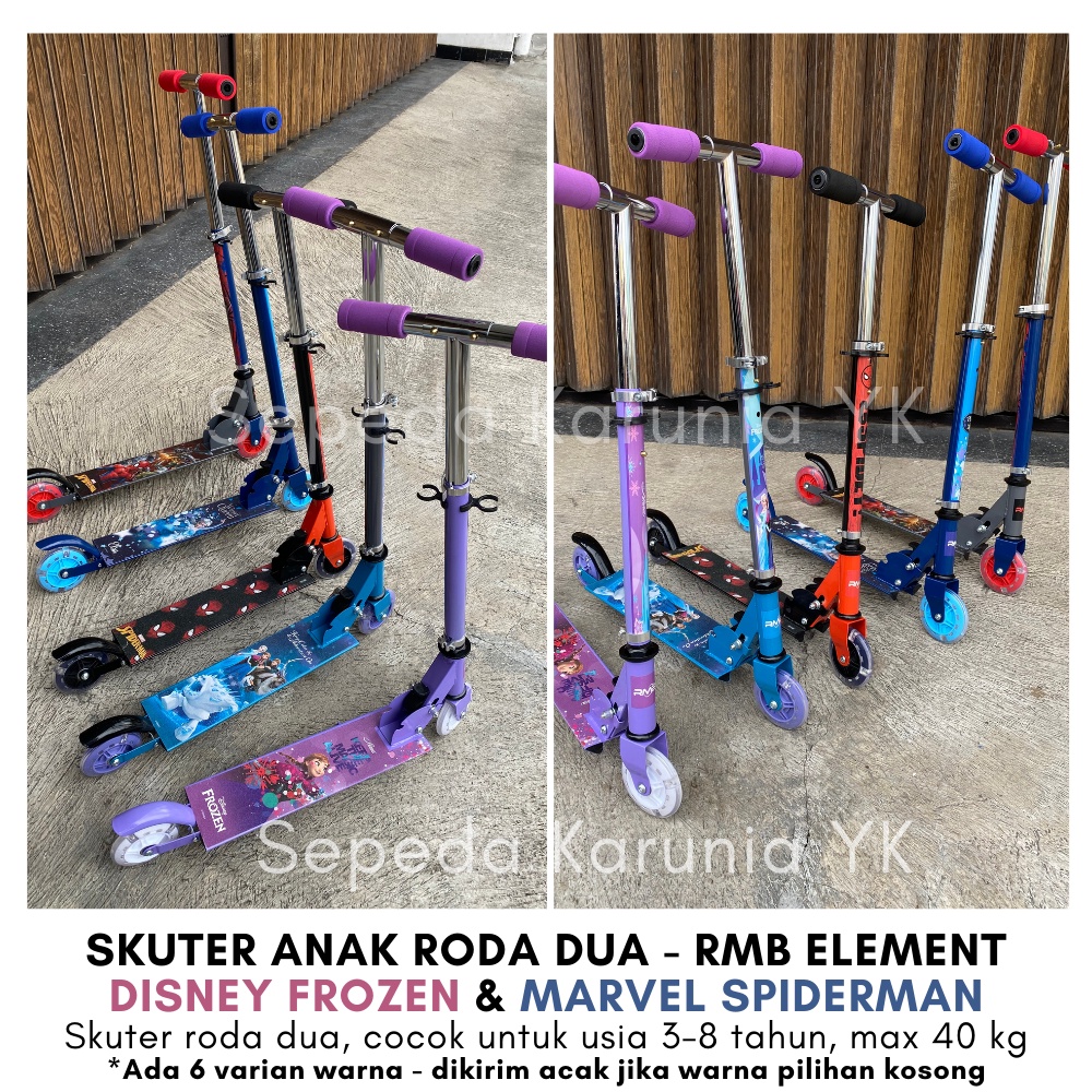 Skuter Anak RMB Element Roda Dua 2KS - Frozen & Spiderman | Kids Scooter