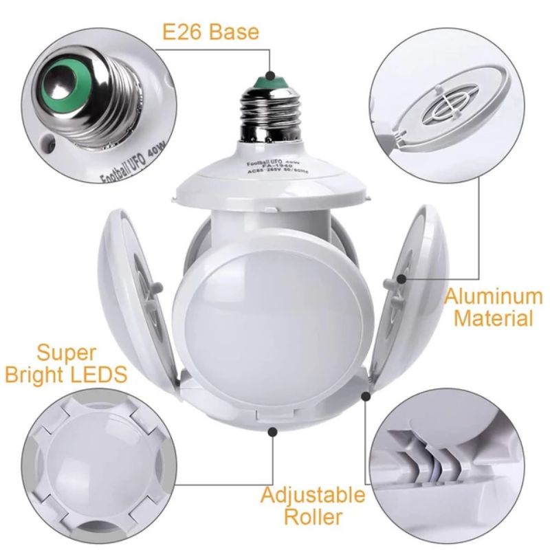 Lampu Bohlam LED E27 40W Model UFO/ Football Vivo RAMP COLD WHITE