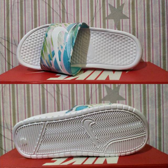 Sandal Sendal murah nike benassi JDI floral white cosmic clay 618919-115 original replace box