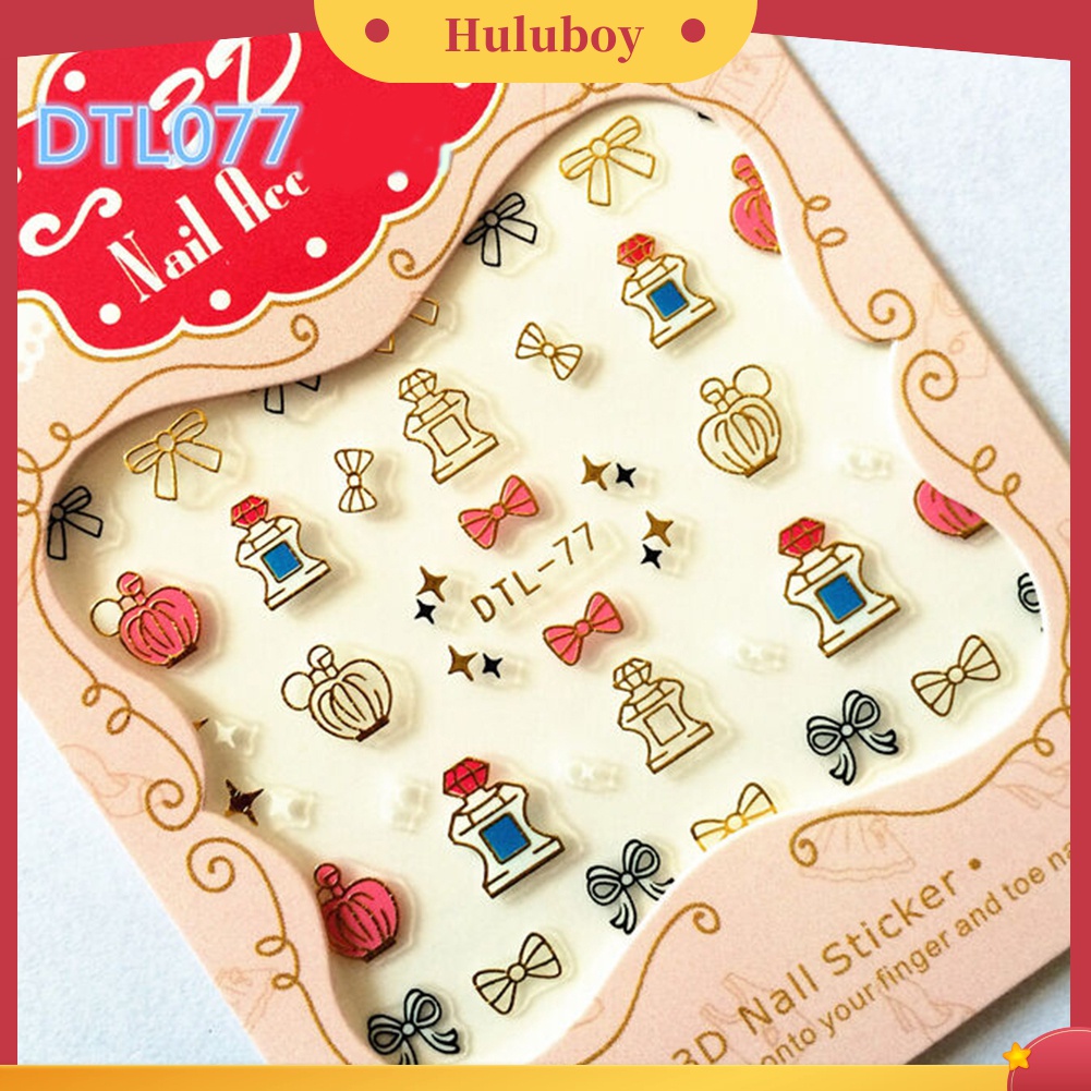 Huluboy Huluboy♡ Stiker Kuku Motif Tulisan Untuk Dekorasi Manicure DIY