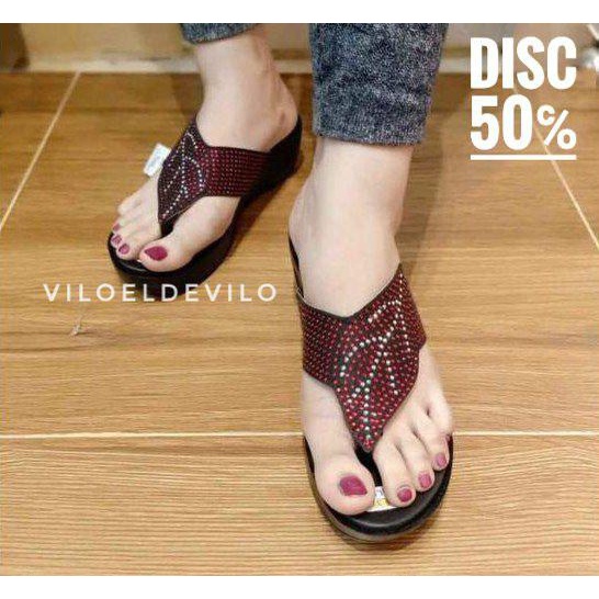 Sandal Wedges Wanita Cantik (CALBI DIAMOND)