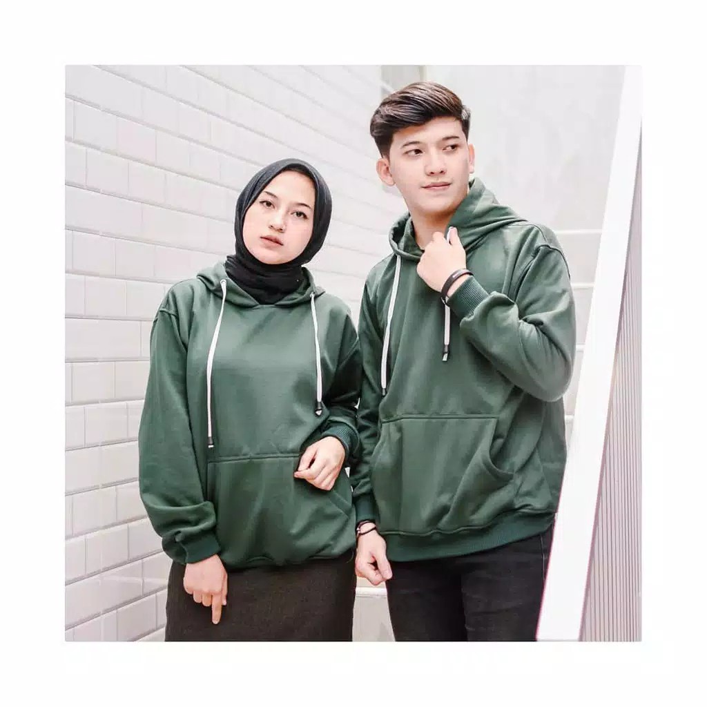 Sweater Hoodie Jumper Polos Pria Wanita Jaket Hodie Polos Premium Distro Bandung Size L XL XXL