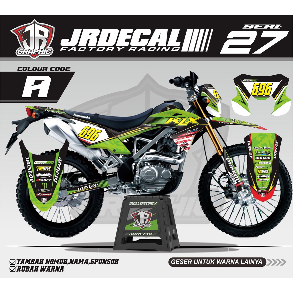 (BISA COD) DECAL KLX 150 BF SUPERMOTO EXTREME KEREN -DEKAL KLX BF TRAIL TRABAS-DECAL STIKER KLX BF H