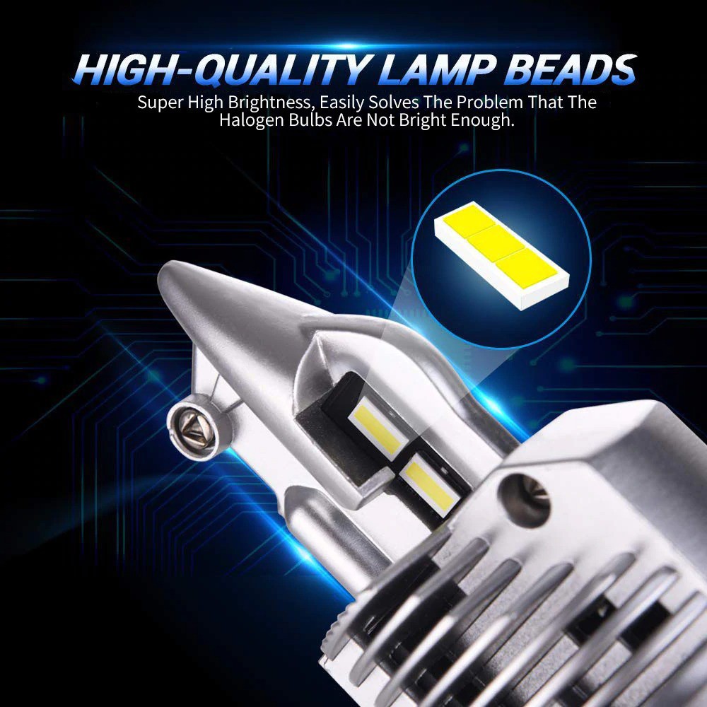 Fighter Lampu Mobil LED Headlight 16000LM 80W 6500K H4 12V 2 PCS - Silver