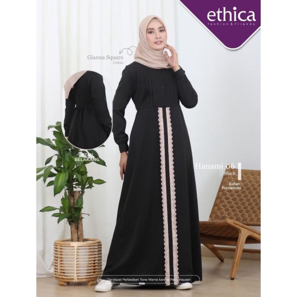 ETTICA HANAMI 06 GAMIS BLACK GAMIS HITAM ETHICA AYUMI