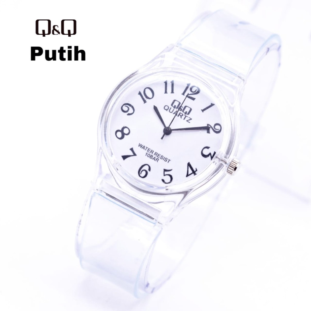 PROMO!!! Jam Tangan Q&Q Angka Rubber Transparant Transparan Bening Karet Murah QQ Best Seller Jelly-7