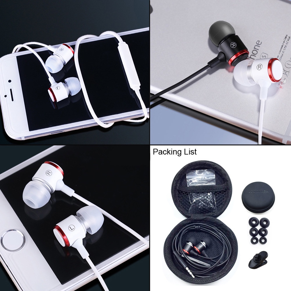 Xnyocn S320 Headset Earphone In-Ear Bass Stereo HIFI Kabel 3.5MM Bahan Metal Dengan Mic Untuk Xiaomi / Samsung / Huawei