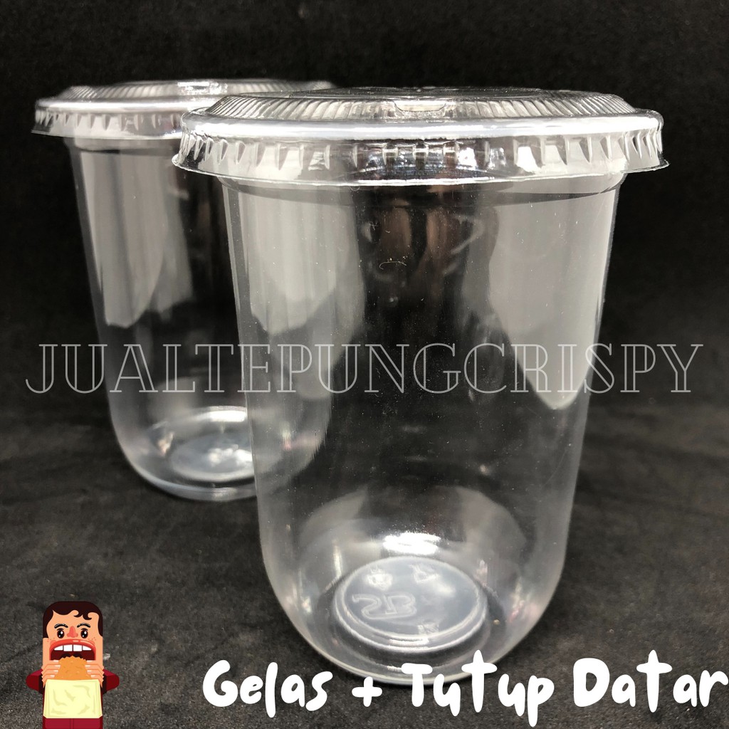 Gelas Plastik 16oz oval Plastik Cup Minuman Tanpa Tutup Per Karton Dus