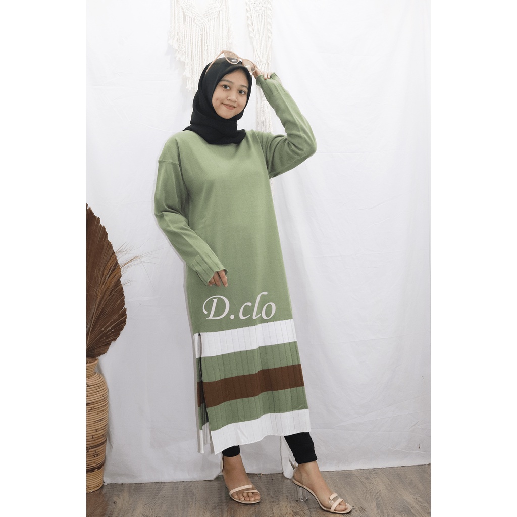 Karenina Long Tunik Rajut Slit Premium Baju Atasan Wanita Remaja Tebal Adem Onesize Fit to L Ld 100 / Pakaian Rajut Wanita Muslim Lengan Panjang Kekinian Mix 3 Warna Ala Korean Style / Dress Rajut Belah Samping Elysa Midi Dress Terbaru 2022 Beraneka Warna