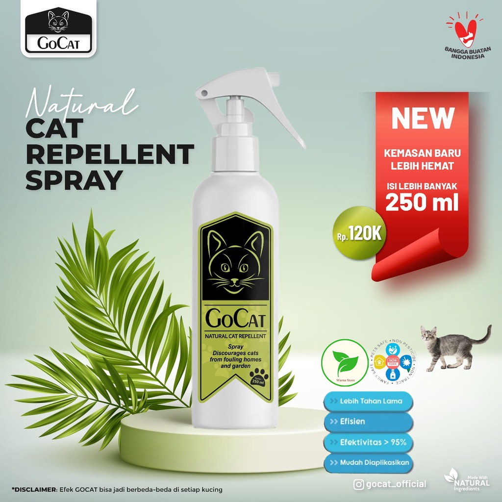 GoCat Spray Pengusir kucing 250 ml cegah kucing buang kotoran sembaranga, usir kucing liar, isi lebih banyak lebih tahan lama murah dan ampuh