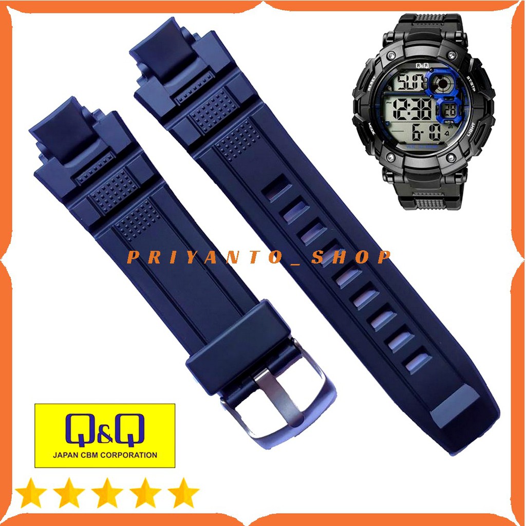 Strap tali Jam Tangan Sport qq Q&amp;Q M-150 QnQ M 150 QQ M 150 Hitam