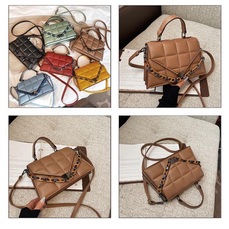 BJ15713 BLACK/BLUE/BROWN/GREEN/RED/YELLOW TAS SLEMPANG RANTAI IMPORT TERMURAH JAKARTA ELJ5713 GT1781 JT71048 MIRIP LT1870
